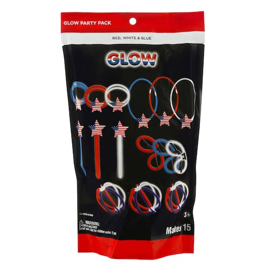 Red, White & Blue Glow Party Pack